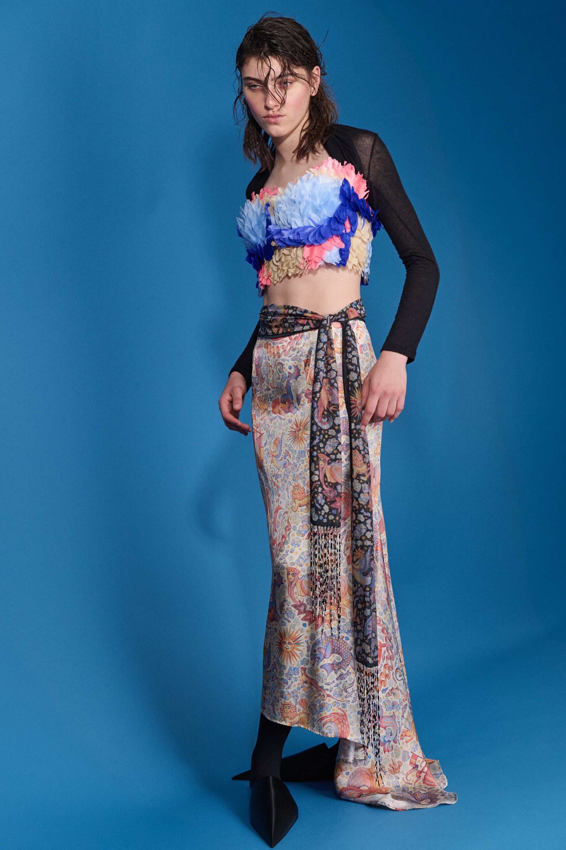 CHAOTIC CREATURES SILK FISHTAIL SKIRT