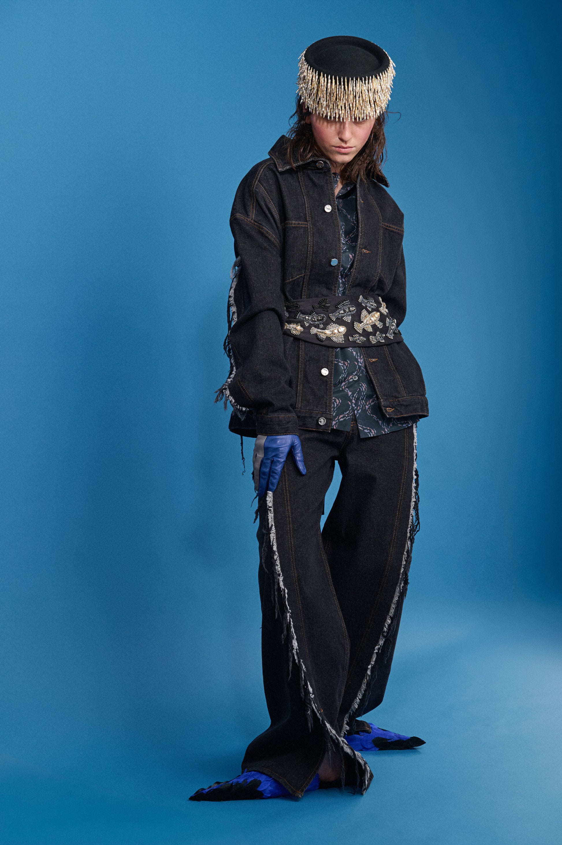 BLACK SHADES TWISTED DENIM JACKET