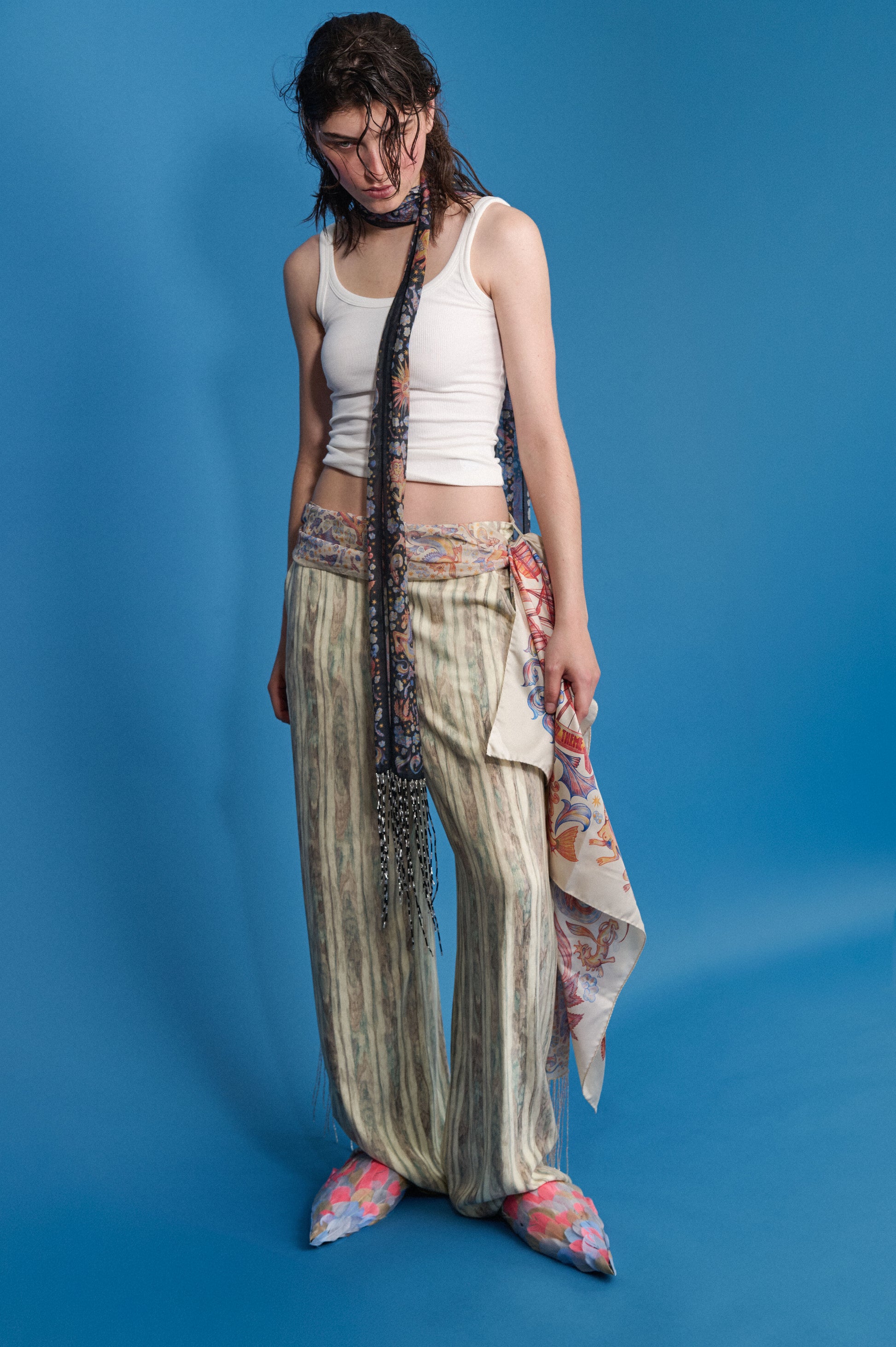 HAND-DRAWN STRIPE TROUSER PANTS
