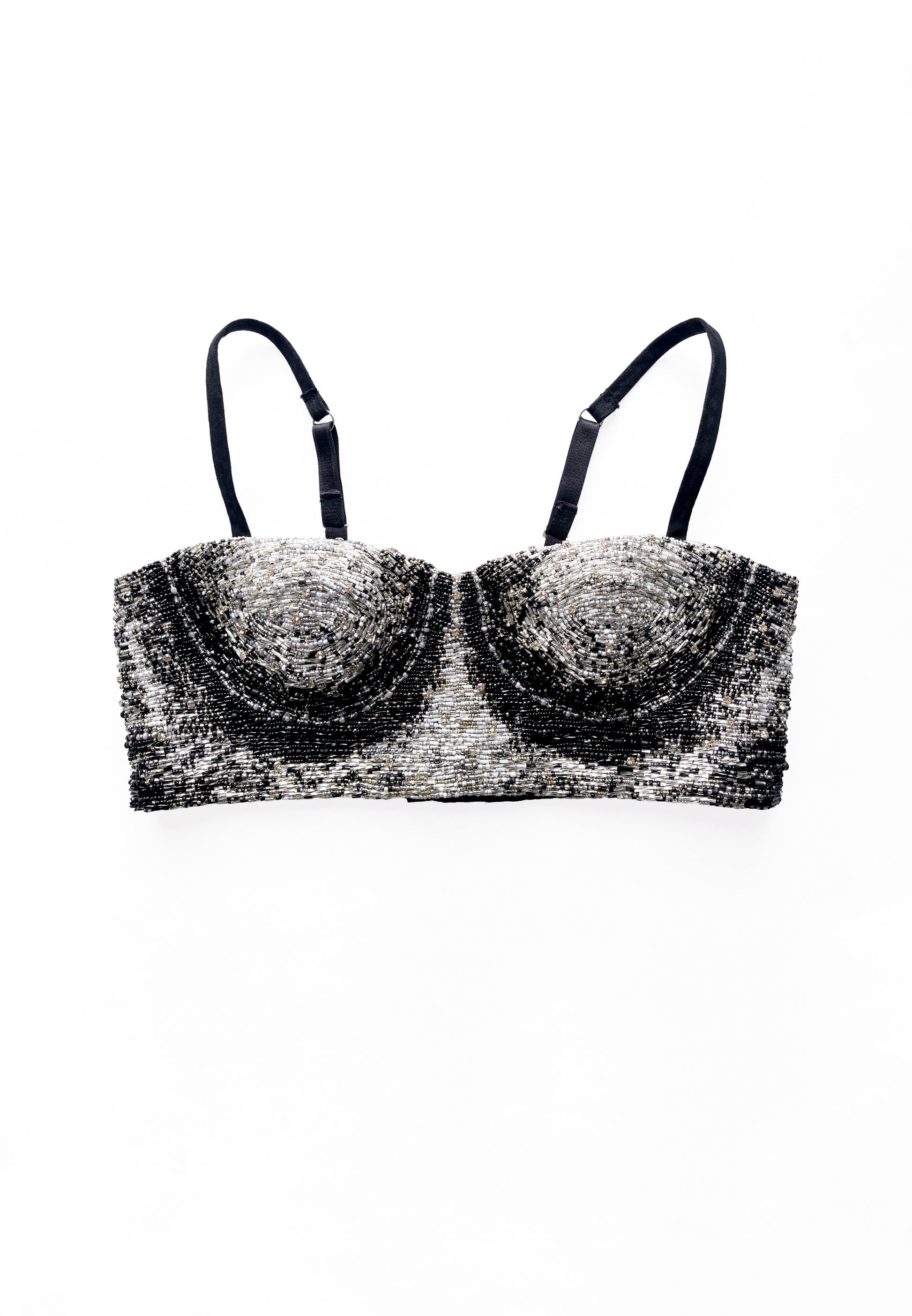 CHIAROSCURO BEADED BRA TOP