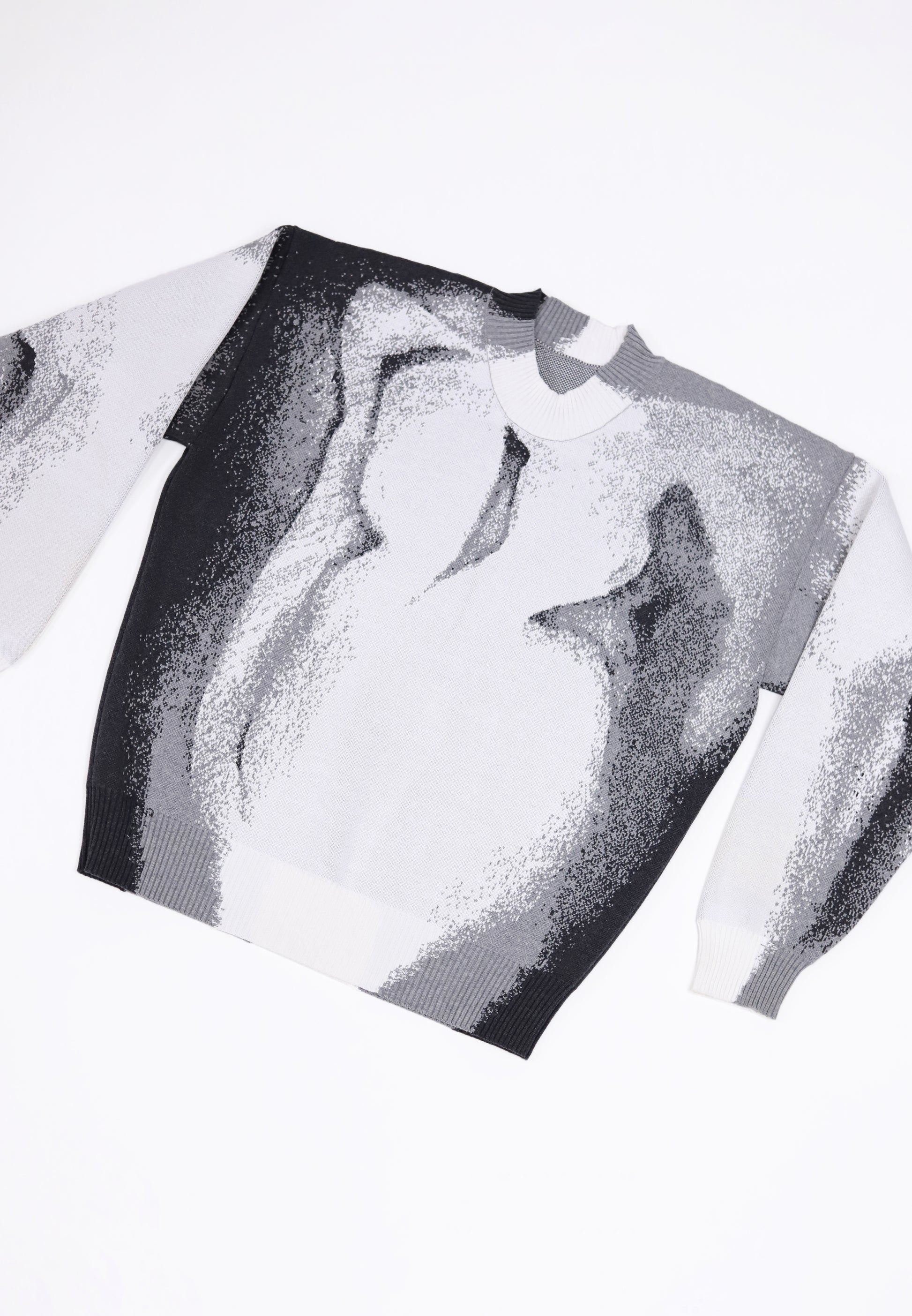 GREY CHIAROSCURO COTTON JUMPER