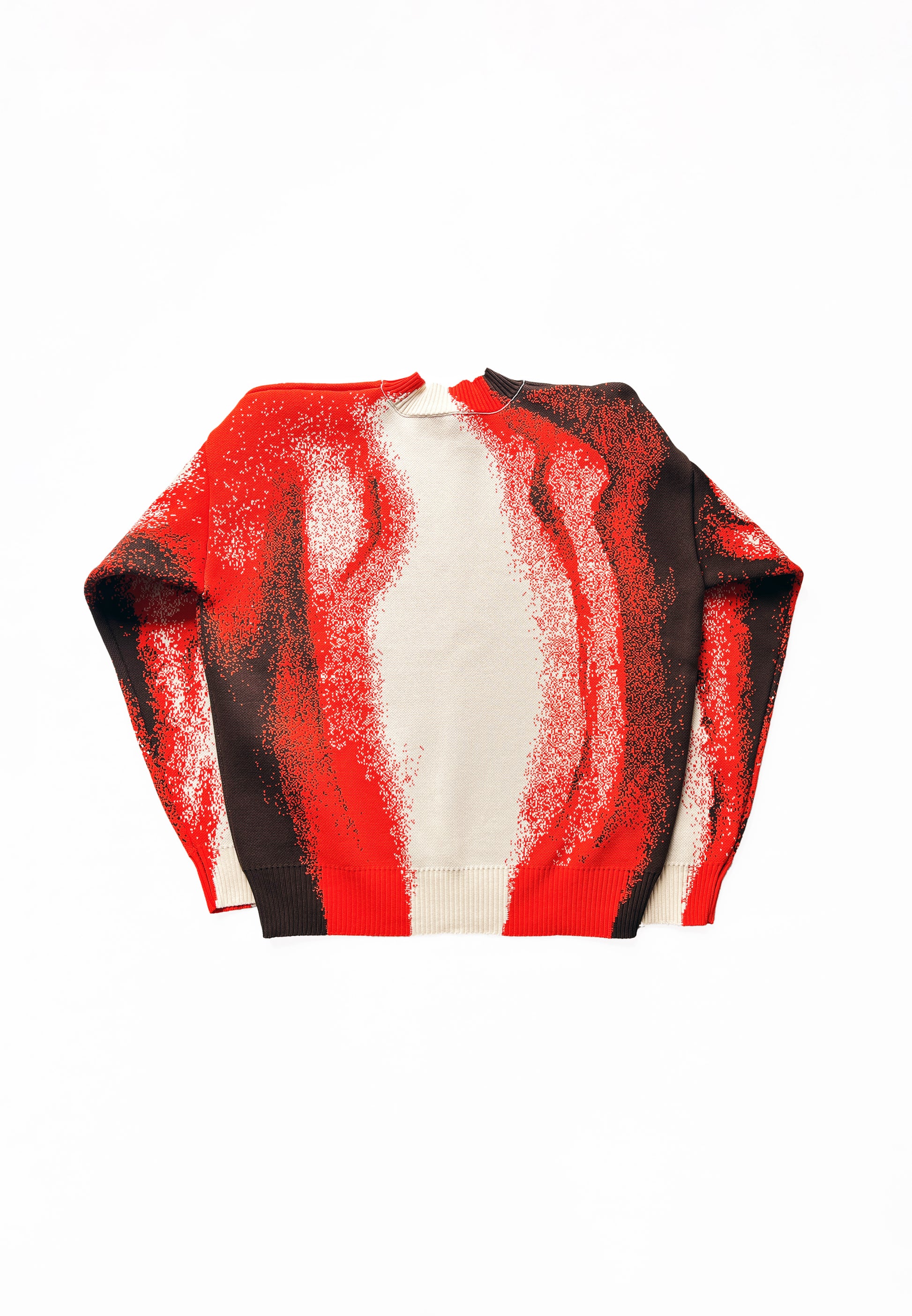 RED CHIAROSCURO COTTON JUMPER