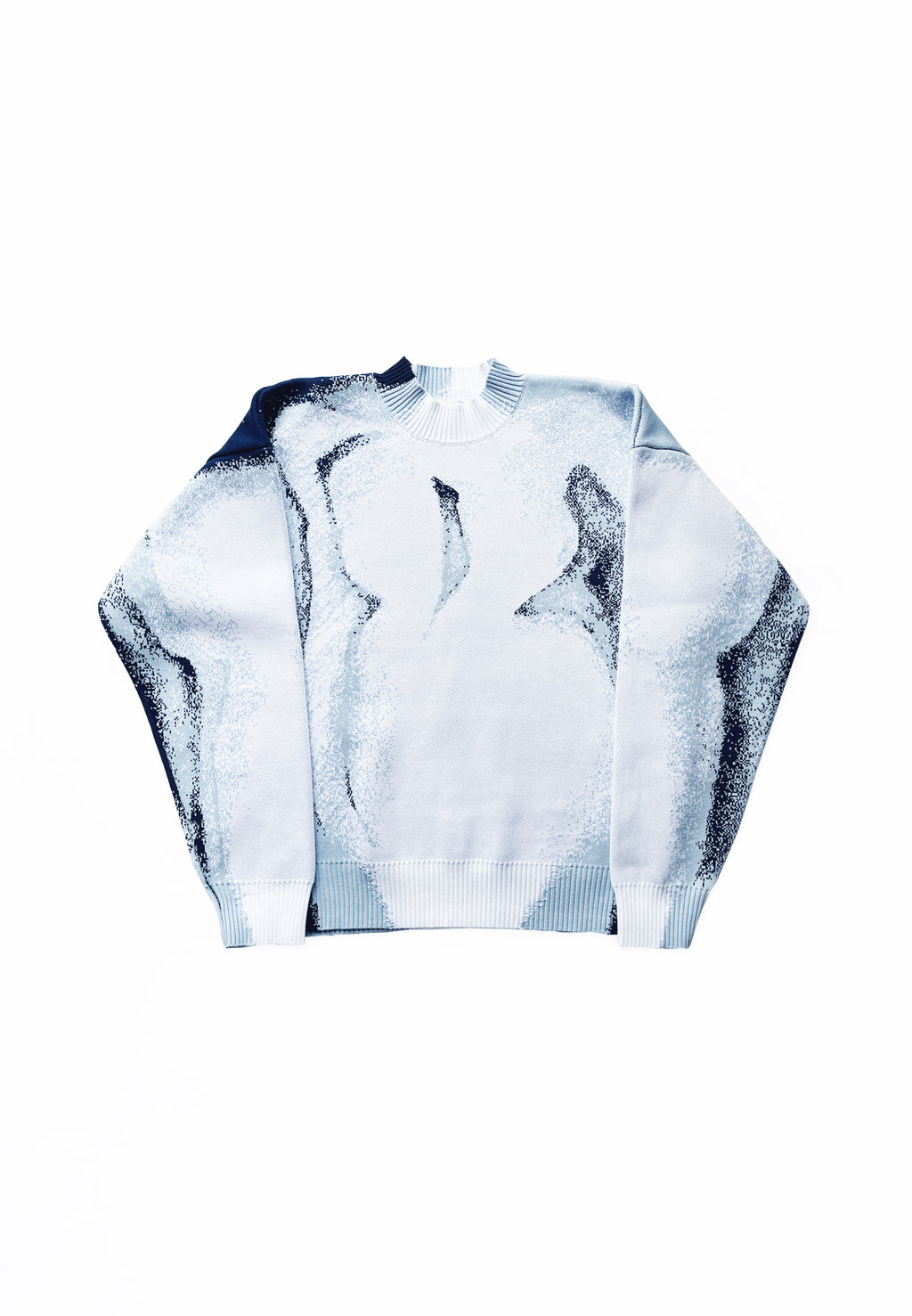 BLUE CHIAROSCURO COTTON JUMPER