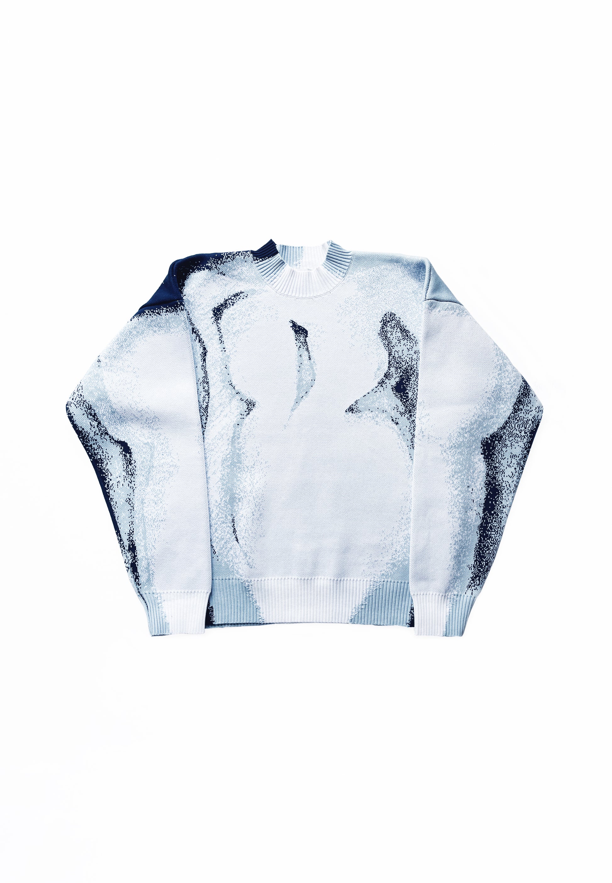 BLUE CHIAROSCURO COTTON JUMPER