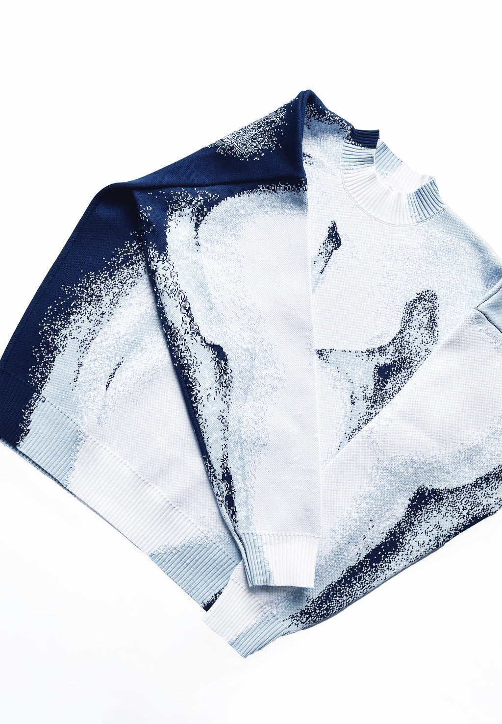 BLUE CHIAROSCURO COTTON JUMPER