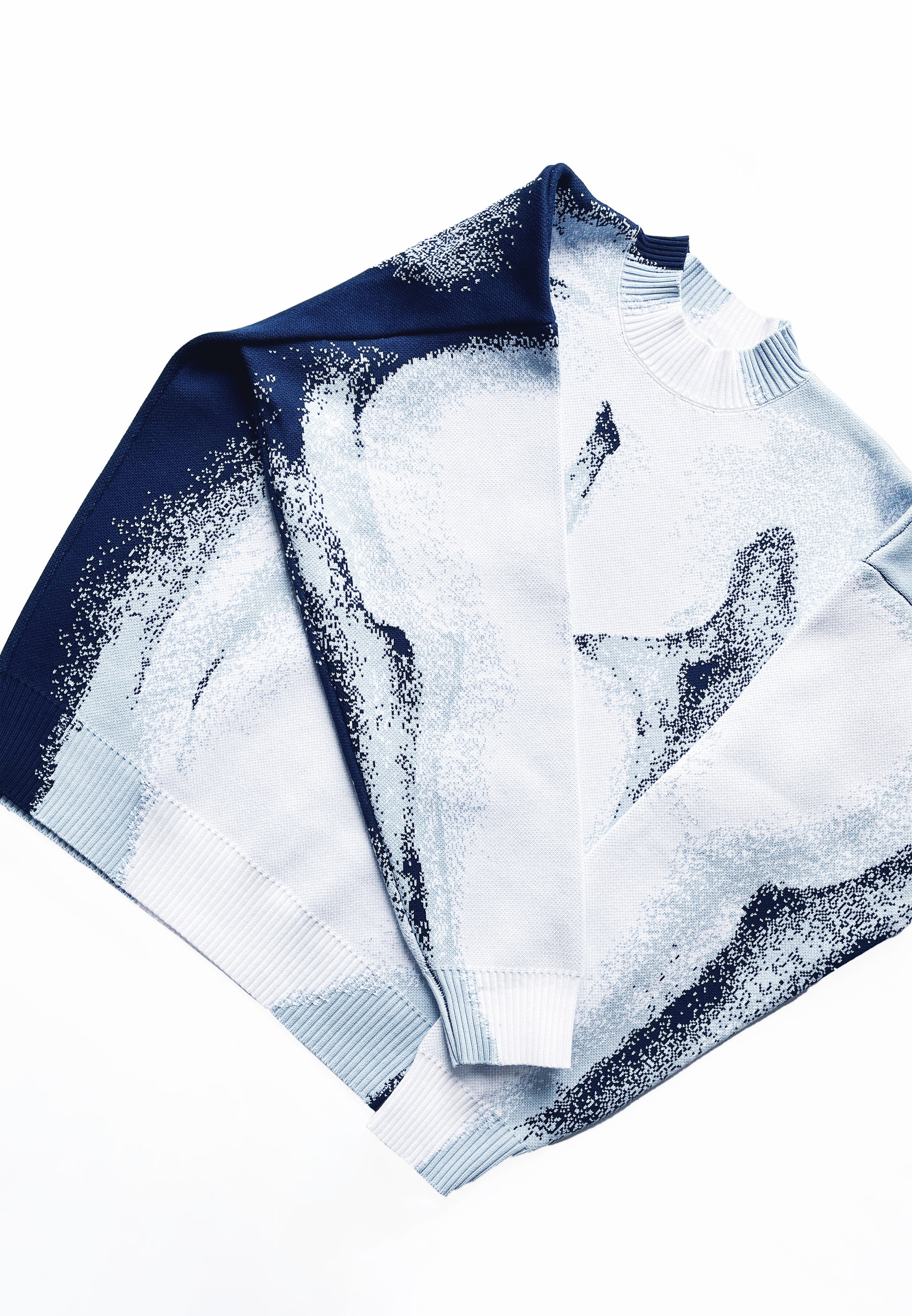 BLUE CHIAROSCURO COTTON JUMPER