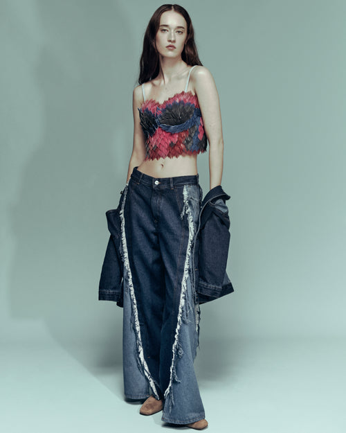 DARK BLUE SHADES TWISTED JEANS