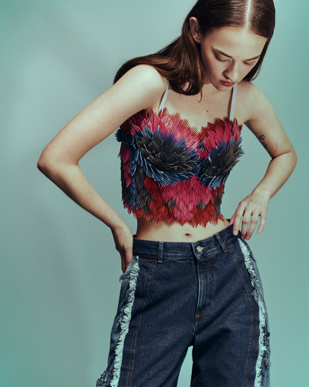 Leather Feathers Corset