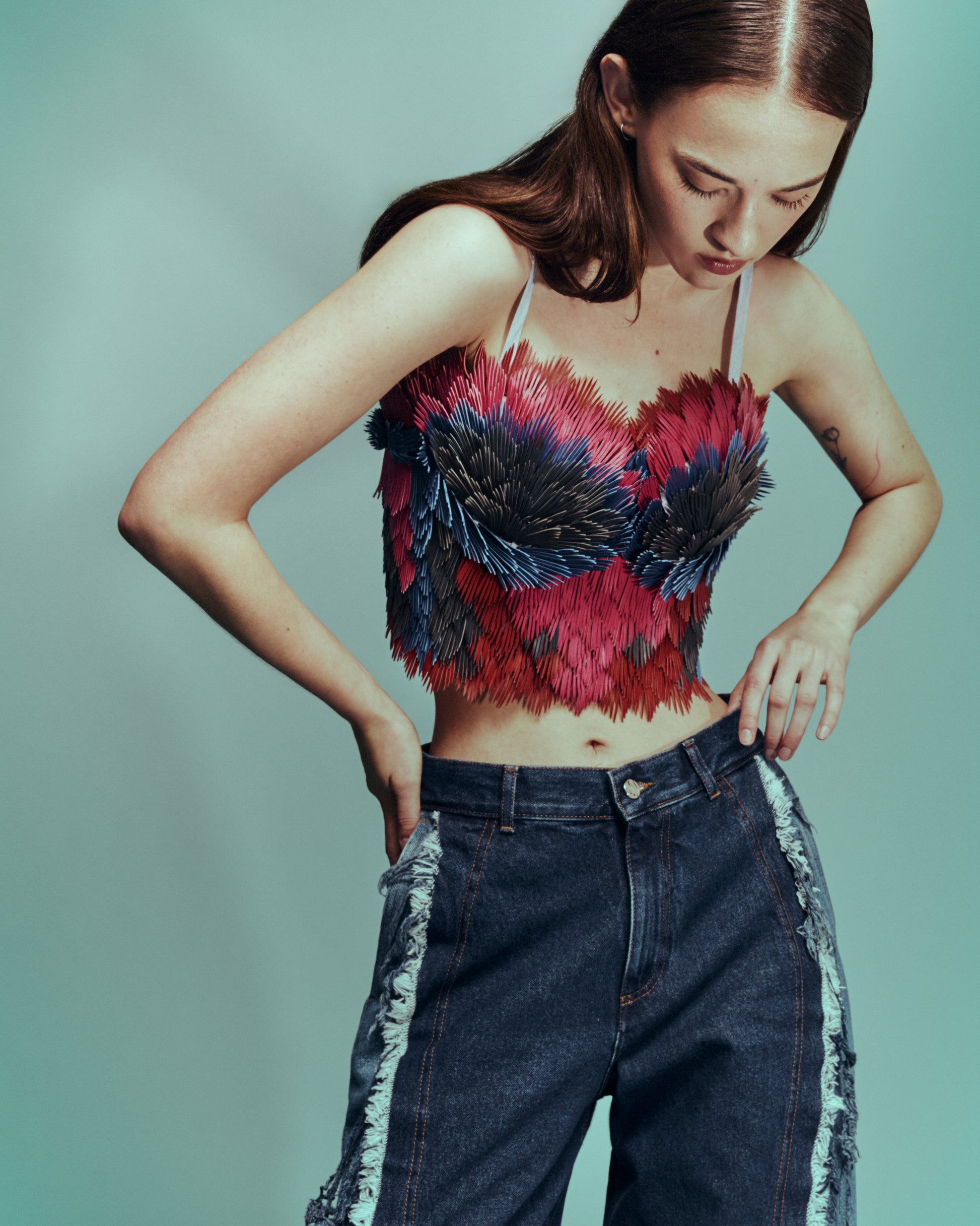 Leather Feathers Corset