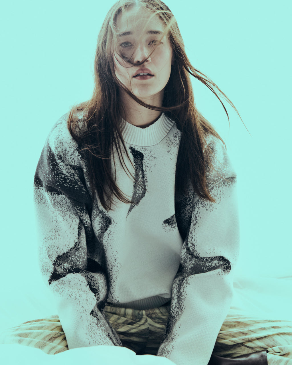 GREY CHIAROSCURO COTTON JUMPER