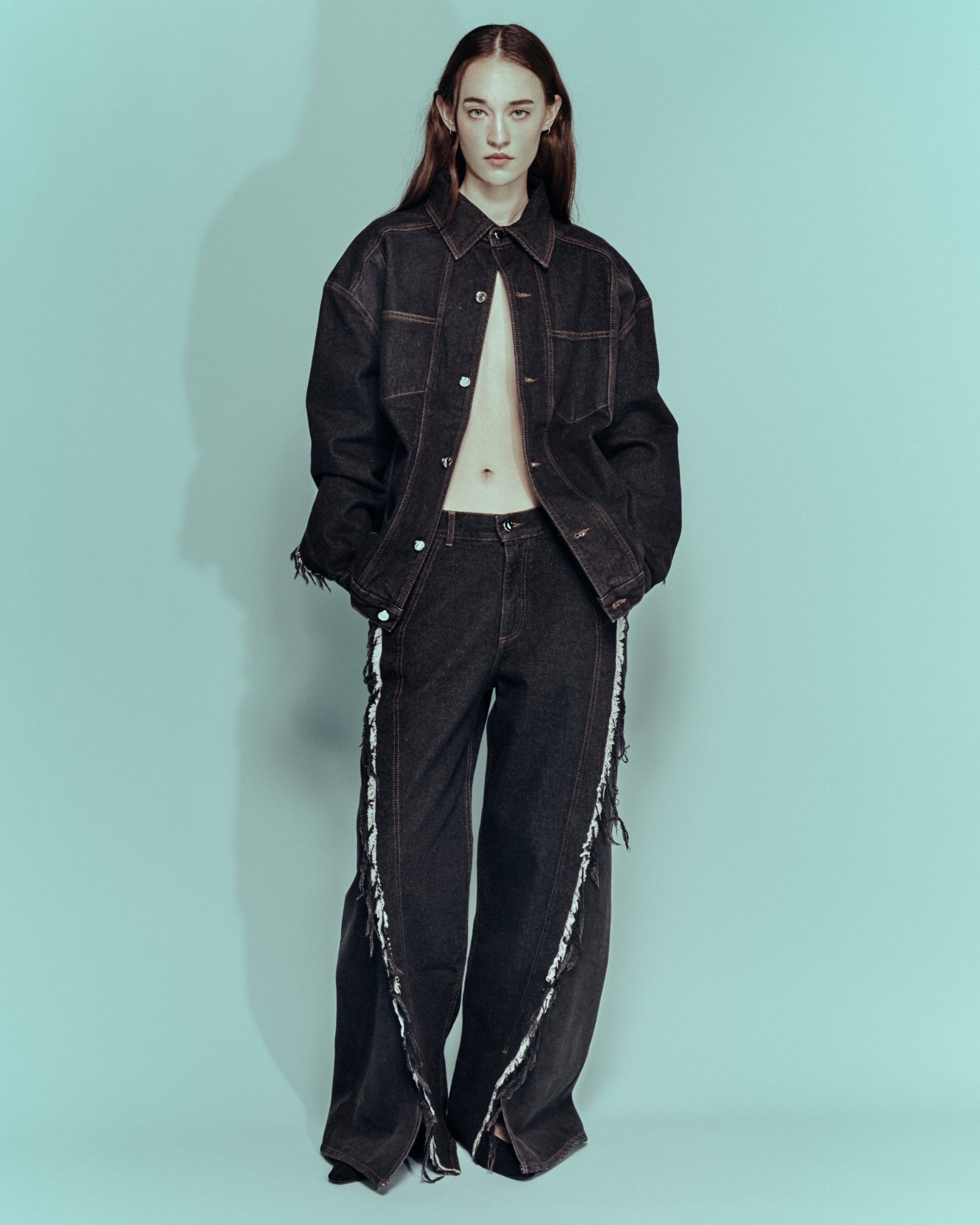 BLACK SHADES TWISTED DENIM JACKET
