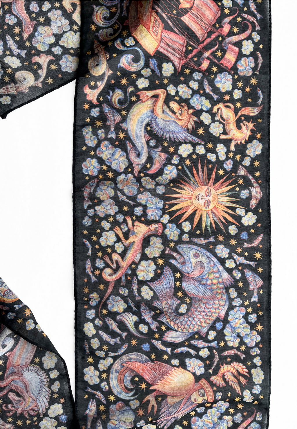 CHAOTIC CREATURES VOILE SCARF IN DARK