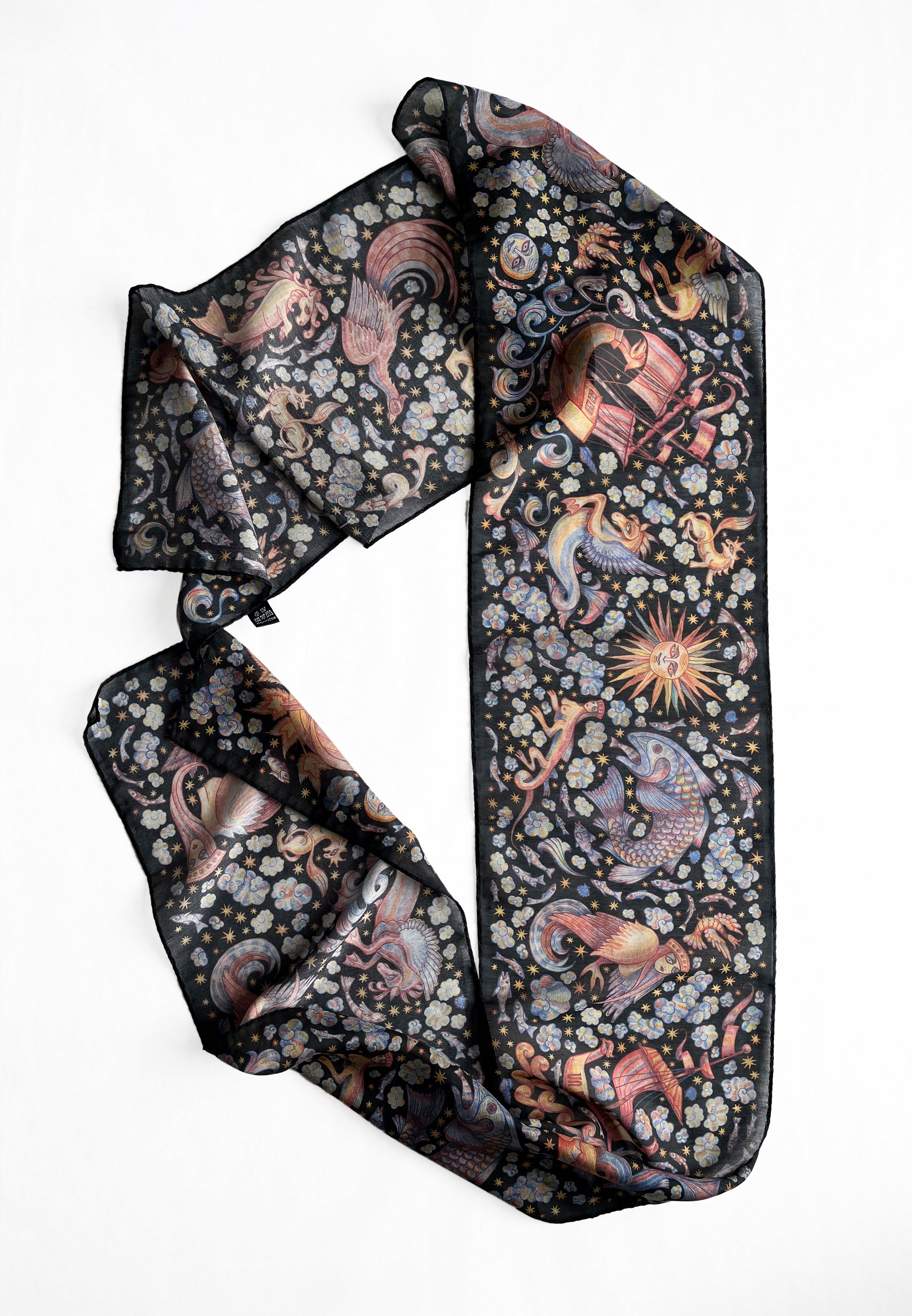 CHAOTIC CREATURES VOILE SCARF IN DARK