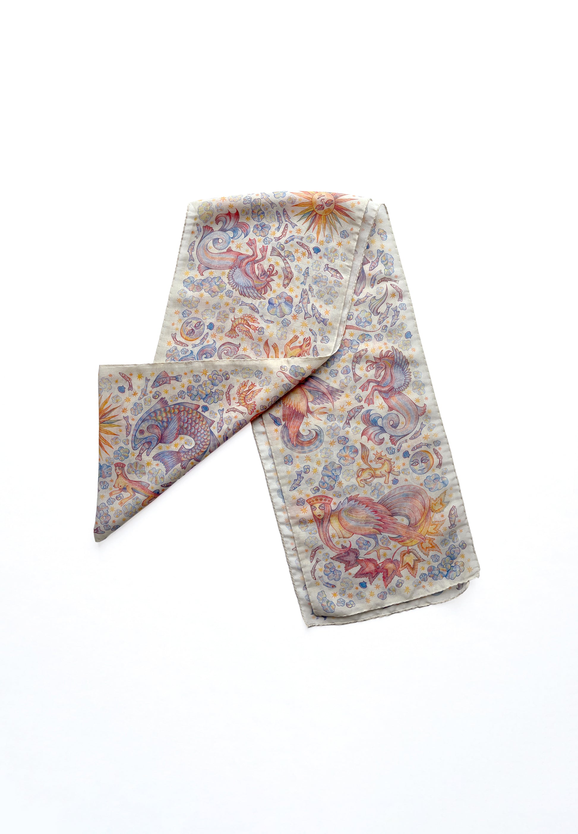 CHAOTIC CREATURES VOILE SCARF IN OFF WHITE
