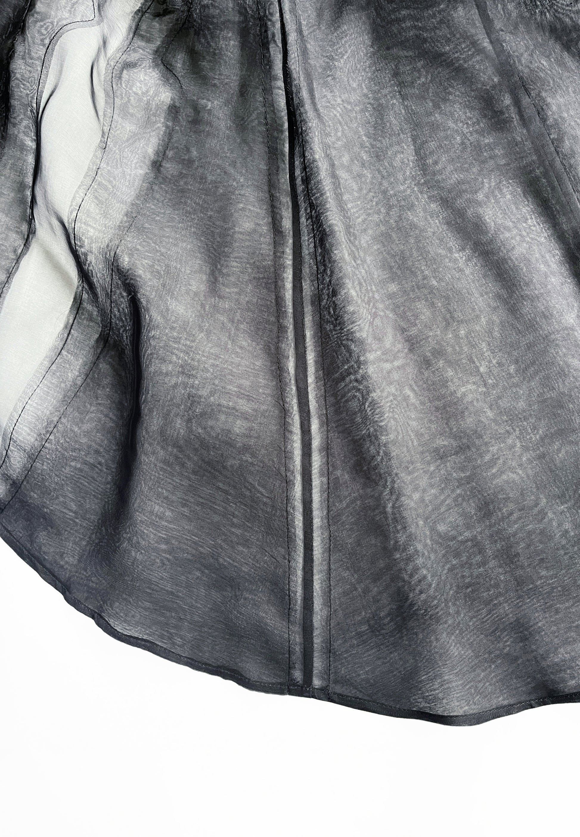 BLACK CHIAROSCURO SILK ORGANZA FISHTAIL SKIRT