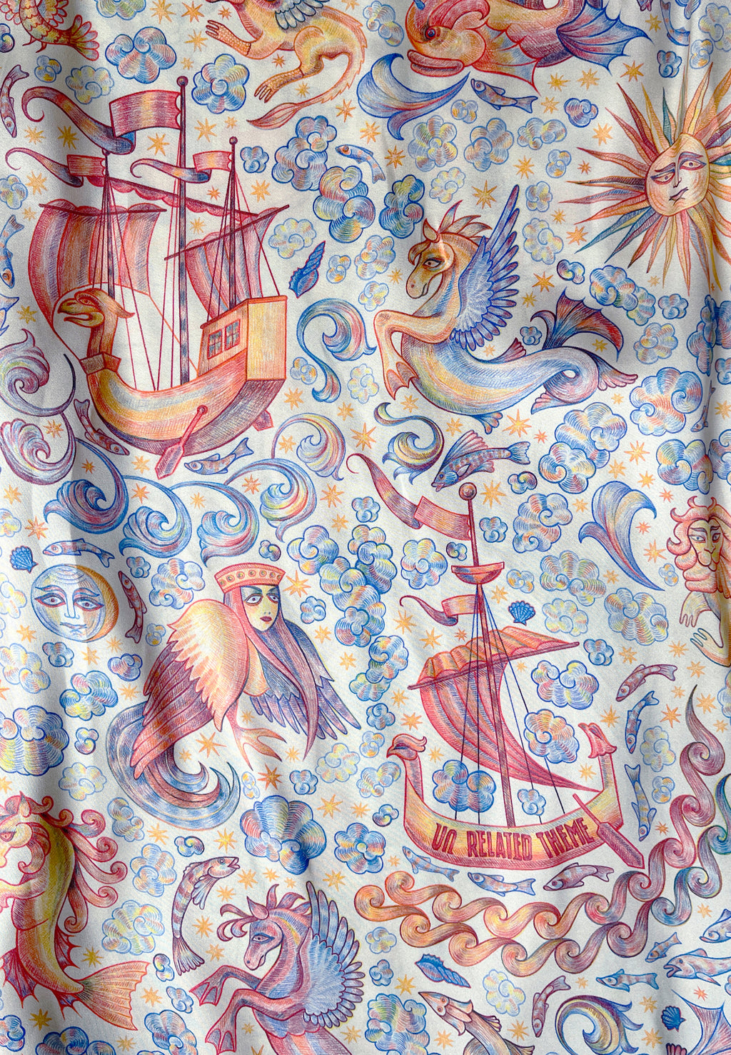 CHAOTIC CREATURES SILK FISHTAIL SKIRT