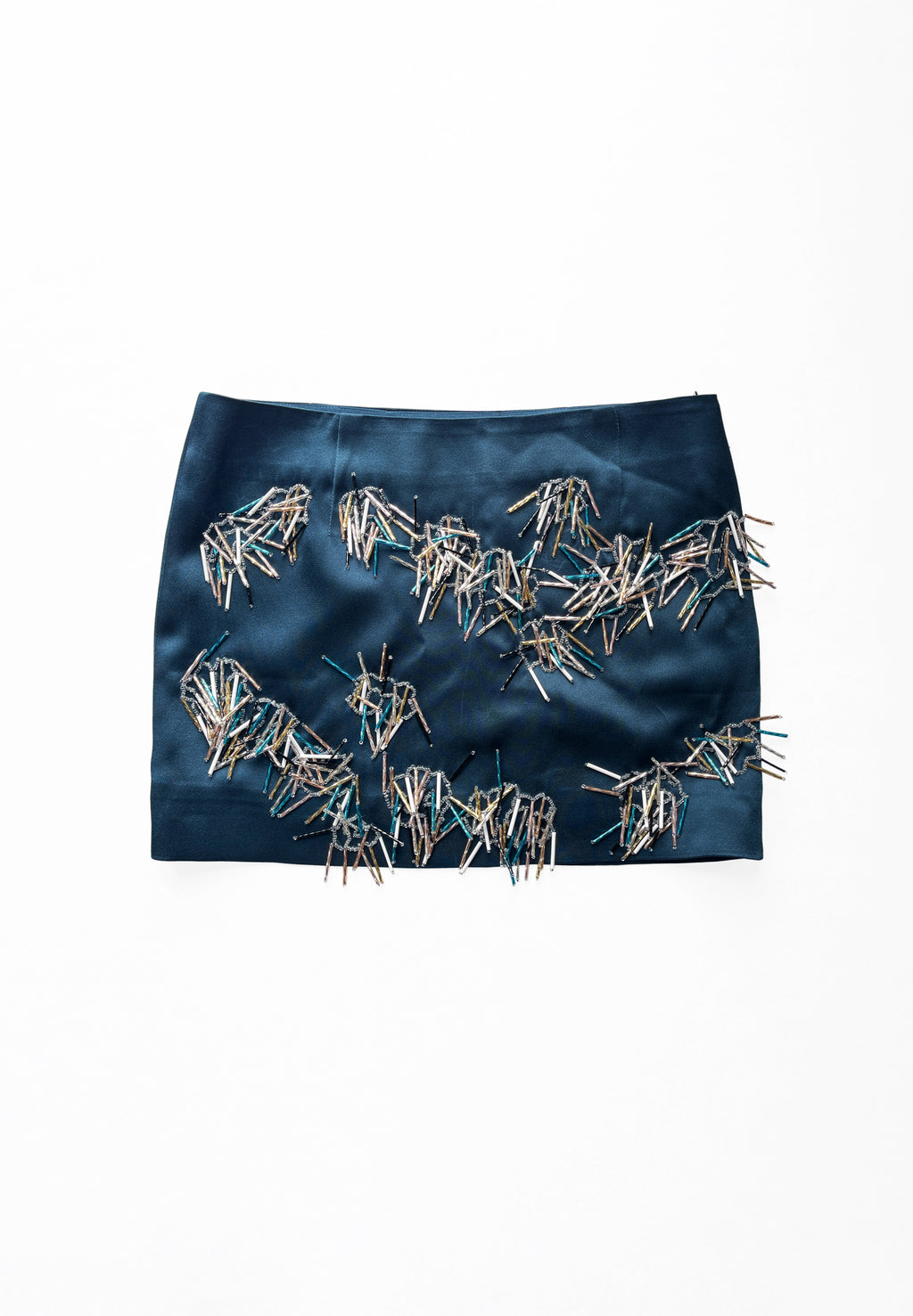 BEADED EMERALD MINI SKIRT