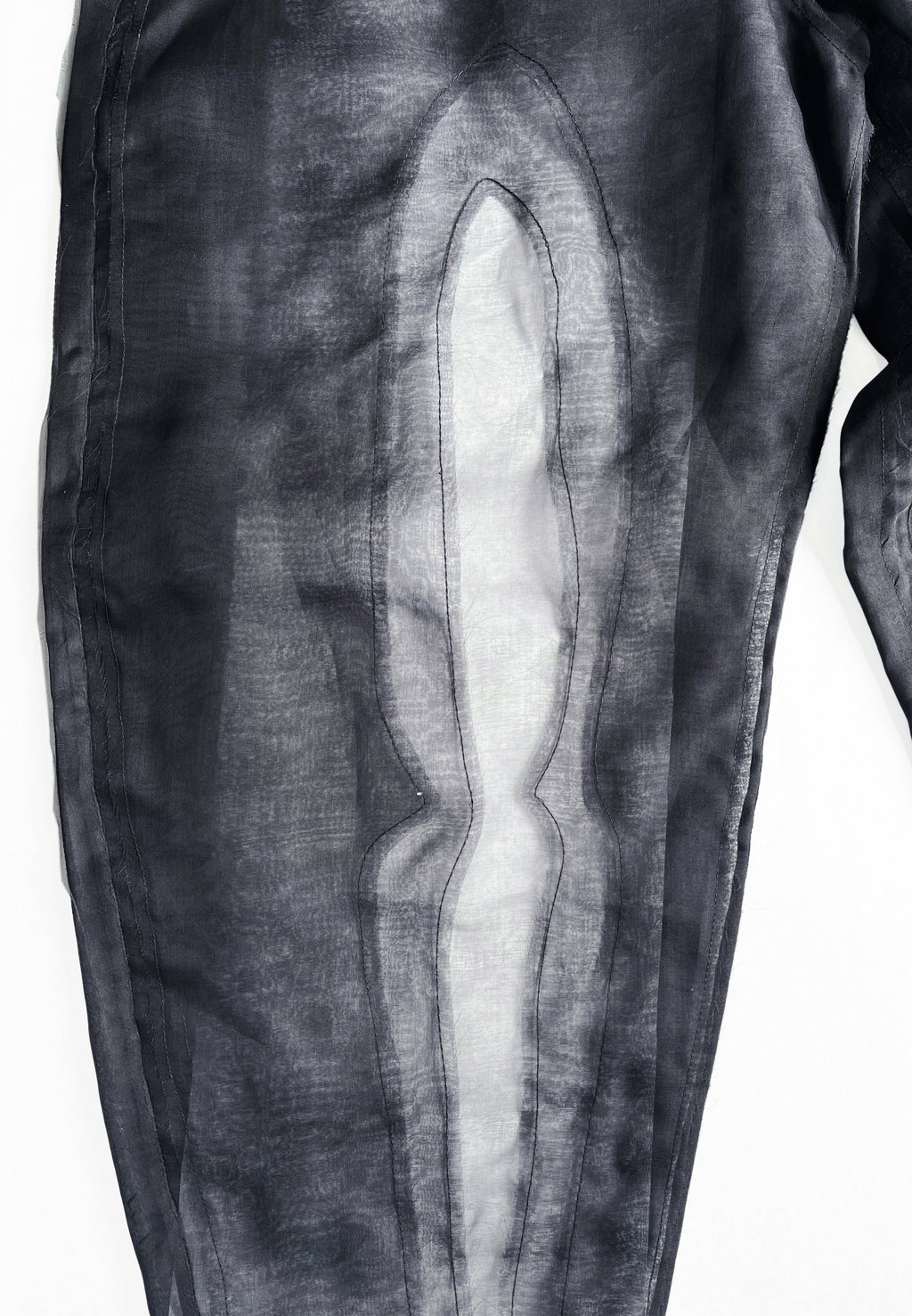 BLACK CHIAROSCURO ORGANZA TROUSERS
