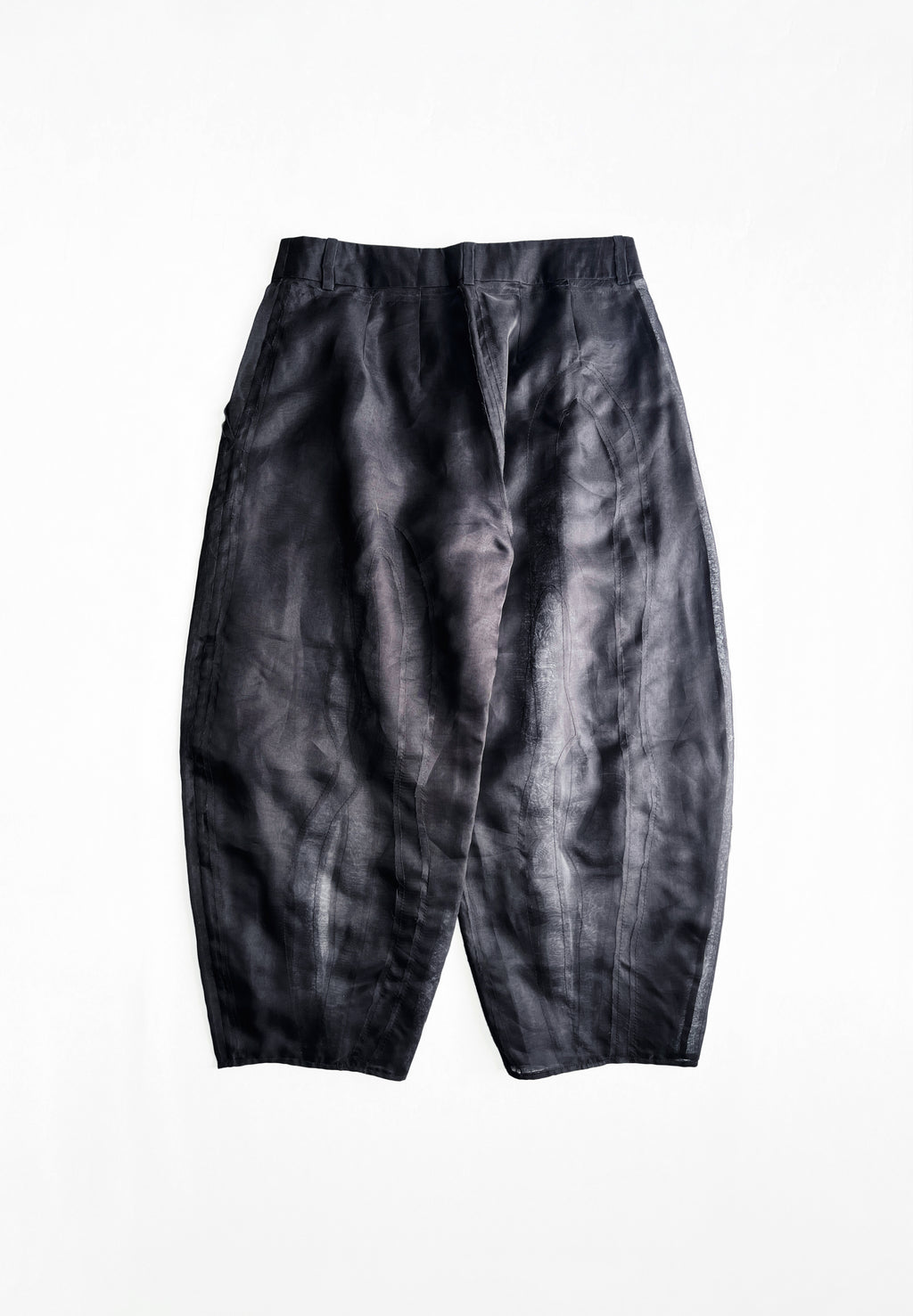 BLACK CHIAROSCURO ORGANZA TROUSERS