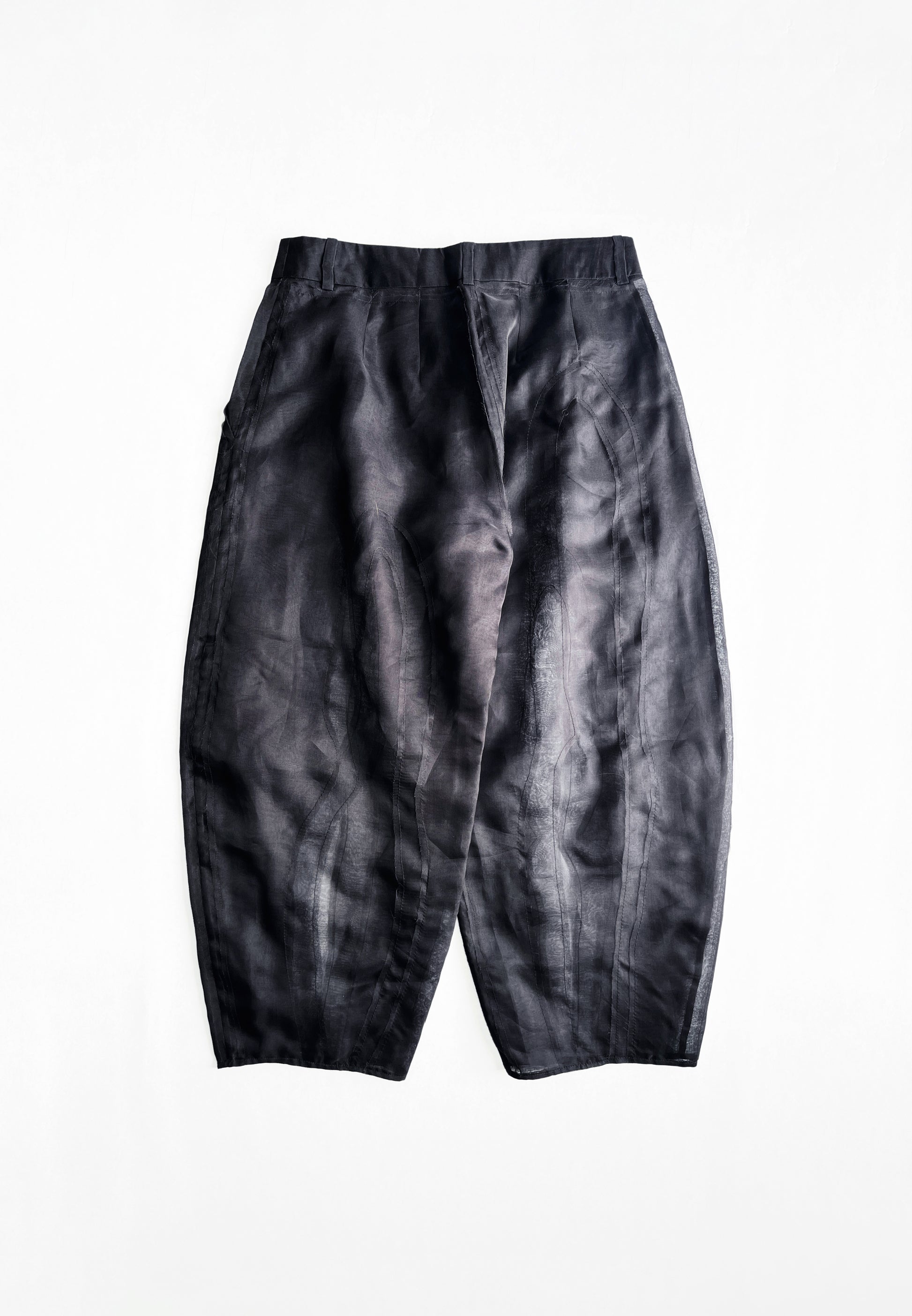 BLACK CHIAROSCURO ORGANZA TROUSERS