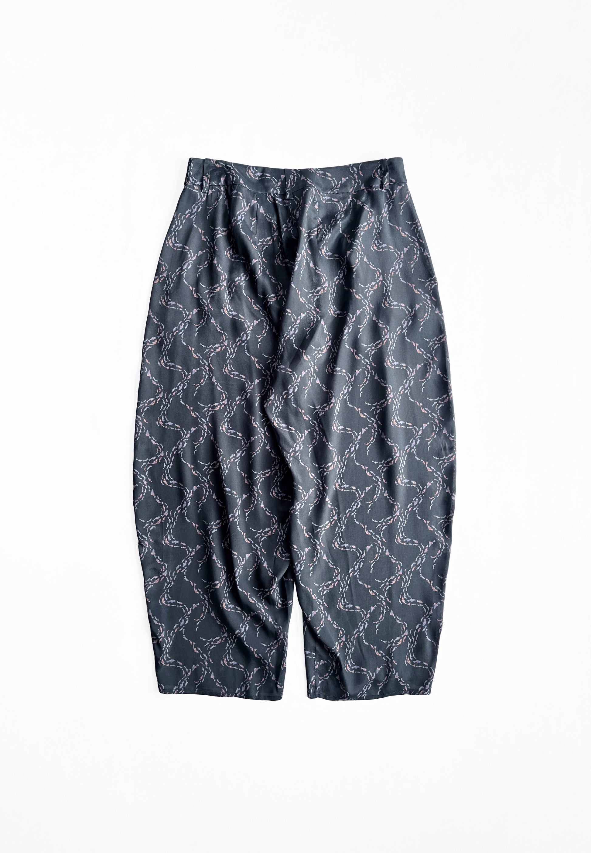 PRINTED LITTLE FISH VOLUME TROUSERS